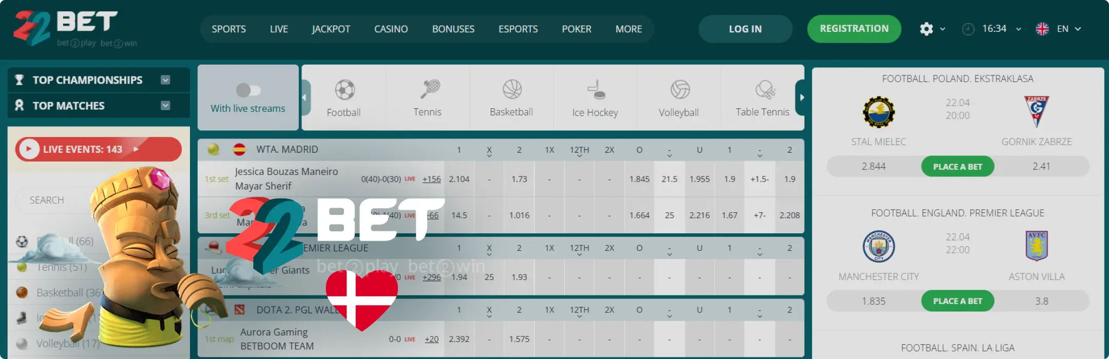 22Bet Online Væddemål og Casino